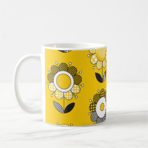 Einfaches gelbes Folklore-Muster Kaffeetasse