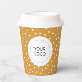 Einfaches gelbes Minimal-Business-Logo Pappbecher