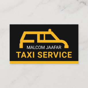 Einfaches gelbes Taxi-Auto Ihr Name Visitenkarte