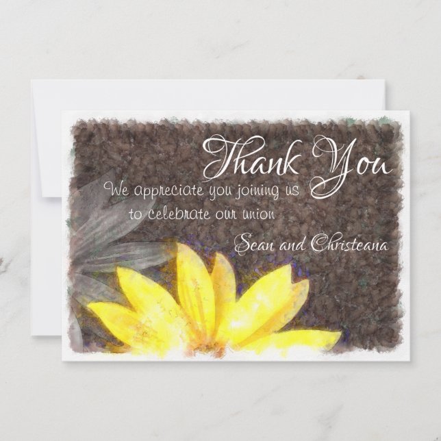 Einfaches gelbes und graues dankeskarte (Vorderseite)