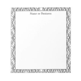 Einfaches geometrisches Abstraktes Schwarz-Weiß-No Notizblock