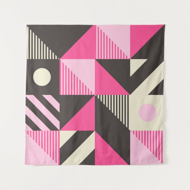 Einfaches geometrisches Kunstwerk mit bearbeitbare Wandteppich (Vorderseite)