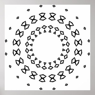 Einfaches geometrisches Mandala-Malvorlagen-Design Poster