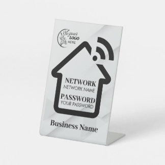 Einfaches Geschäft-Gast-Wifi-Passwort und Netzwerk Sockelschild