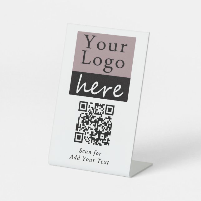 Einfaches Geschäft QR-Code Scan Podest Schild (Vorderseite)