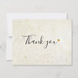 Einfaches Geschäft Rustikal Boho Gold Herz Schrift Dankeskarte