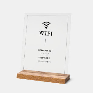 Einfaches Geschäft-Wifi-Passwort und Netzwerk Acrylschild