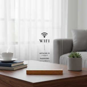Einfaches Geschäfts-Wifi-Passwort und Netzwerk  Acrylschild