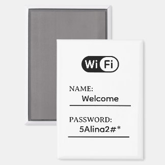Einfaches Geschäfts-Wifi-Passwort und Netzwerk Magnet