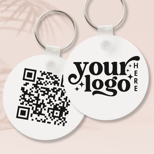 Einfaches Geschäftslogo QR-Code Firmenpromotion  Schlüsselanhänger (Simple Business Logo QR Code Company Promotional Keychain)