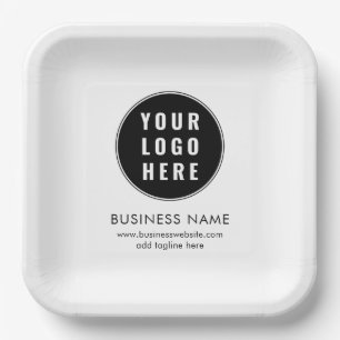 Einfaches Geschäftslogo und Website-Promotion Pappteller
