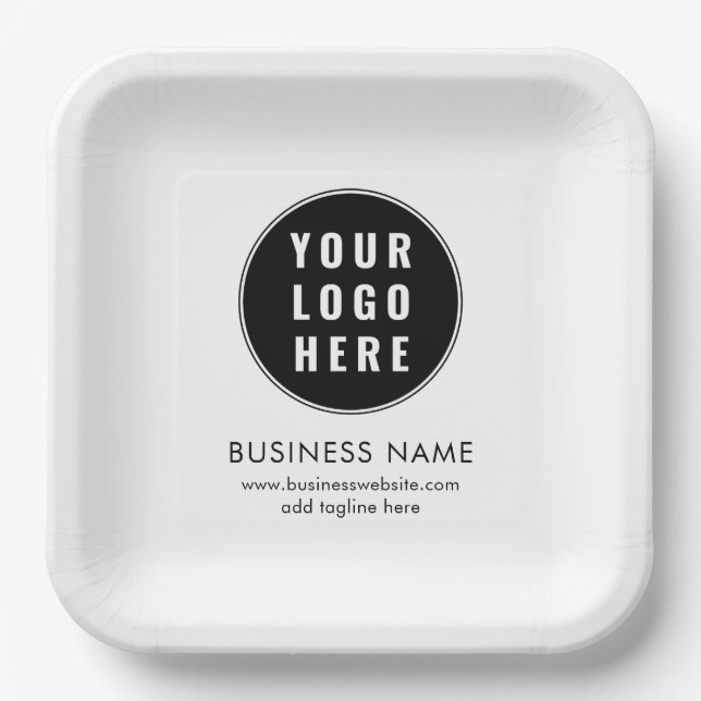 Einfaches Geschäftslogo und Website-Promotion Pappteller (Vorderseite)