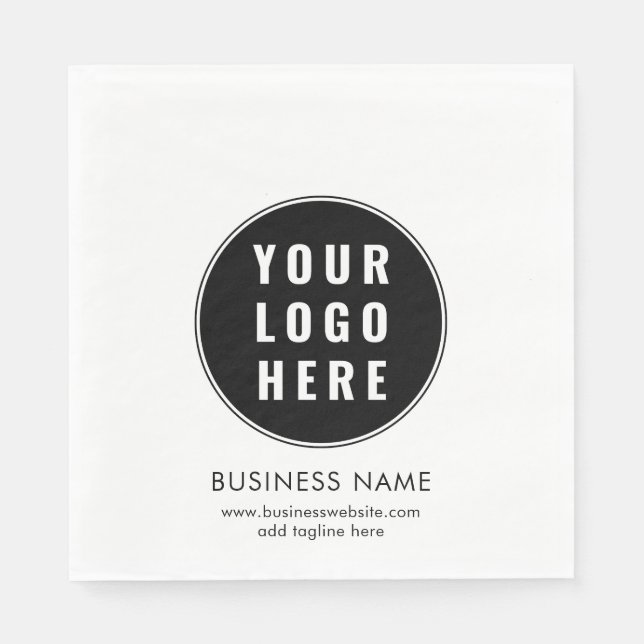 Einfaches Geschäftslogo und Werbepapier für Websit Serviette (Vorderseite)