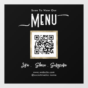 Einfaches Geschäftsmenü Verbinden Fensteraufkleber