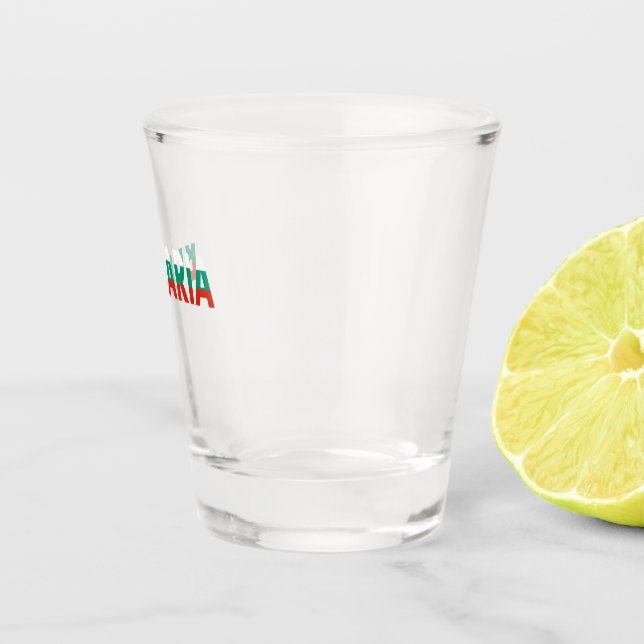 Einfaches Geschenk für die Staatsflagge Bulgariens Schnapsglas (Rechts)