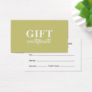 Einfaches Geschenkgutschein für Elegante Unternehm