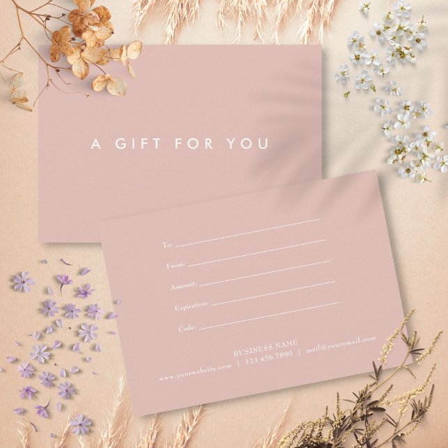 Einfaches Geschenkgutschein für Girly Pink (Simple Elegant Girly Pink Gift Certificate)