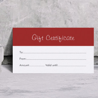 Einfaches Geschenkgutschein in Rot-Weiß Rabattkarte