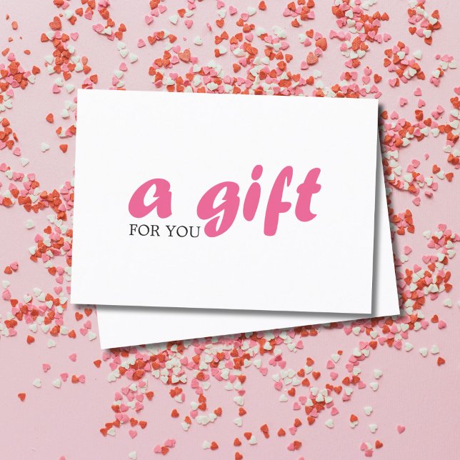 Einfaches Geschenkgutschein in weißem Rosa Rabattkarte (Von Creator hochgeladen)