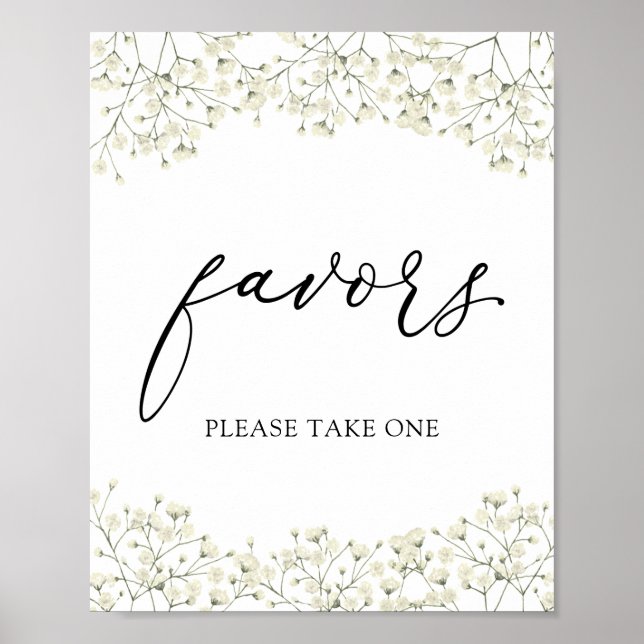 Einfaches Gipskraut-Favoriten-Zeichen Poster (Vorne)