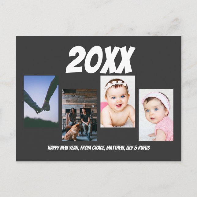 Einfaches Glück für das vierte Personalisierte Fot Postkarte (Vorderseite)