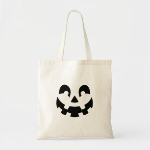 Einfaches Glück lächelnd Halloween Kürbisgesicht Tragetasche