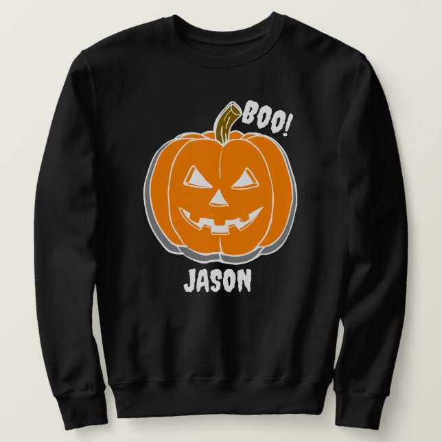 Einfaches glückliches Halloween-Kürbis Sweatshirt (Design vorne)