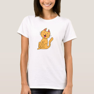 Einfaches glückliches orange Katzen Frauen-Shirt T-Shirt