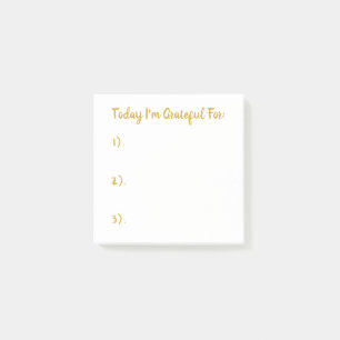 Einfaches Gold auf weißer Dankbarkeit Post-it Klebezettel