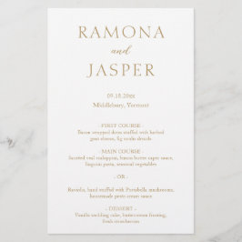 Einfaches Gold Bold Modern Wedding Menu Flyer