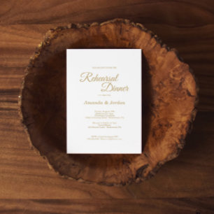 Einfaches Gold Calligraphy Probe Dinner Einladung