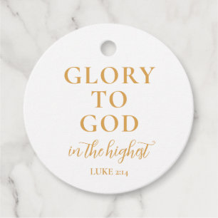 Einfaches Gold Ehre sei Gott Religiöses Weihnacht Geschenkanhänger