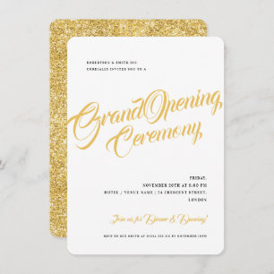 Einfaches Gold Glitzer Corporate Grand Opening Inv Einladung