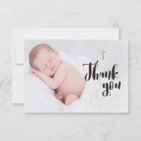 einfaches Gold-Kreuz | Baby Baptisk Danke Foto