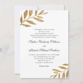 Einfaches Gold Leaf | 3 Sets Hochzeit Einladung