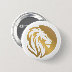 Einfaches Gold Lion Leo Logo Button