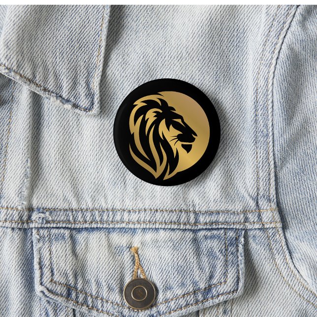 Einfaches Gold Lion Leo Logo Button (Von Creator hochgeladen)