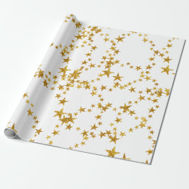 Einfaches Gold- und Weißsternpapier Geschenkpapier