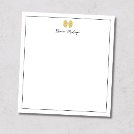 Einfaches Goldbogen-Rand-Script-Schriftzug Notizblock