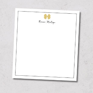 Einfaches Goldbogen-Rand-Script-Schriftzug Notizblock