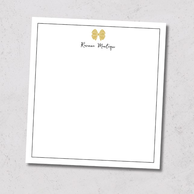 Einfaches Goldbogen-Rand-Script-Schriftzug Notizblock (Von Creator hochgeladen)