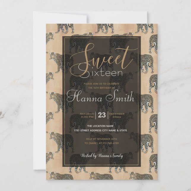 Einfaches Golden Leopard Tiermuster (Vorderseite)