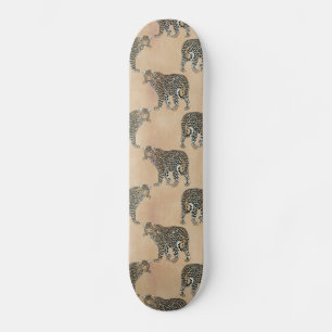 Einfaches Golden Leopard Tiermuster Skateboard
