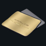 Einfaches goldenes Design für glänzende Imitate Laptopschutzhülle<br><div class="desc">Eleganter goldener Hintergrund mit glänzenden goldenen Streifen. Optionales Monogramm.</div>