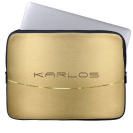 Einfaches goldenes Design für glänzende Imitate Laptopschutzhülle