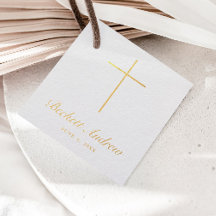 Einfaches goldenes Kreuzschrift-Taufgeschenk