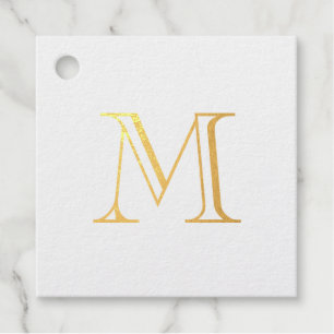 Einfaches goldenes Monogramm  Geschenkanhänger