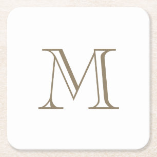 Einfaches goldenes Monogramm Rechteckiger Pappuntersetzer