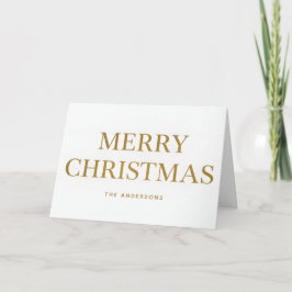Einfaches Goldschrift-Frohe-Weihnachten Feiertagskarte
