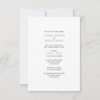 Einfaches Grau-Design - 3x5 Hochzeit/Empfang einla